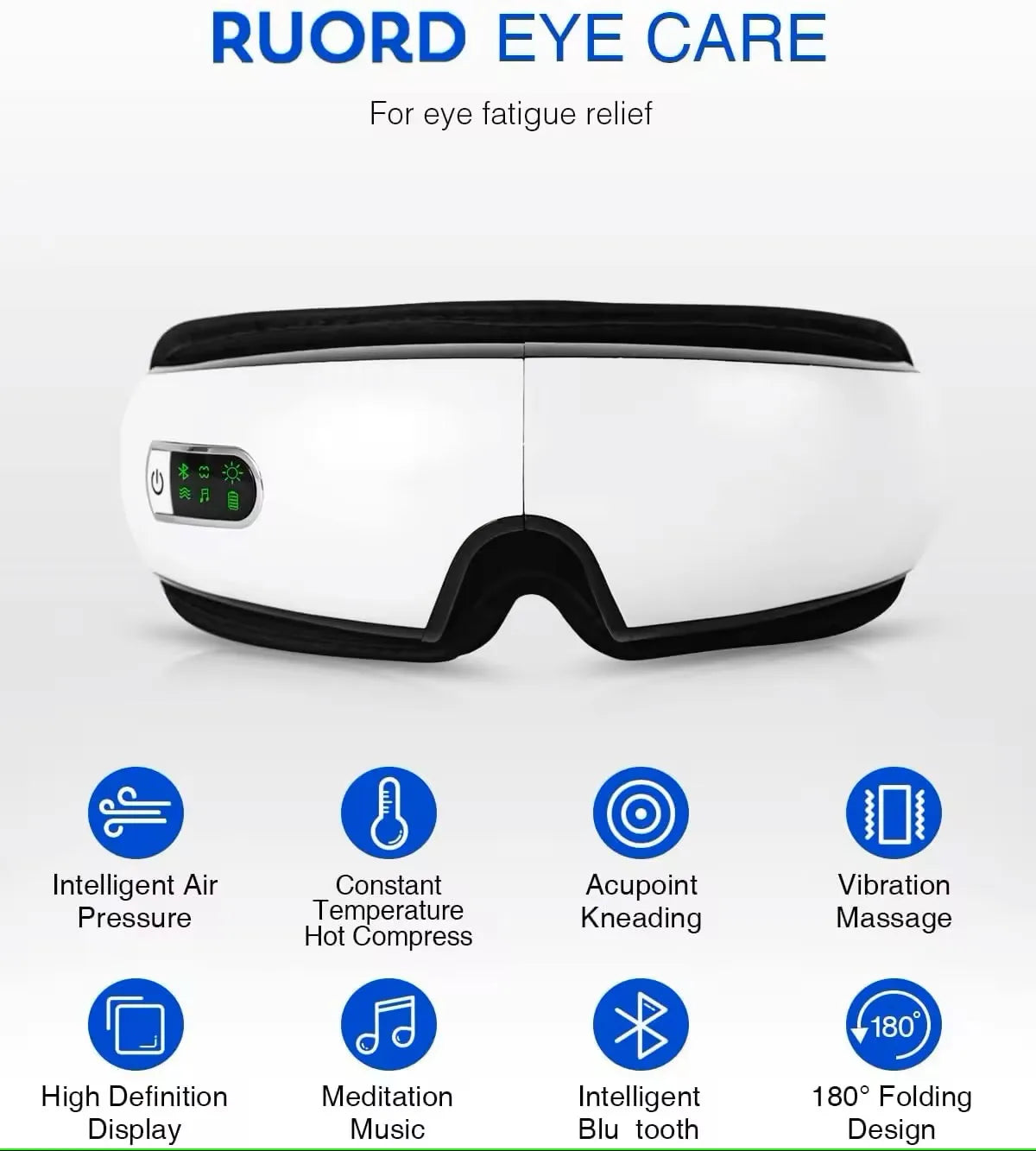 Smart Electric Eye Massager – Air Pressure, Heat, Vibration & Wireless Remote Control