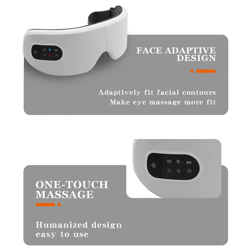 Smart Electric Eye Massager – Heat Compress & Music for Eye Fatigue & Sleep