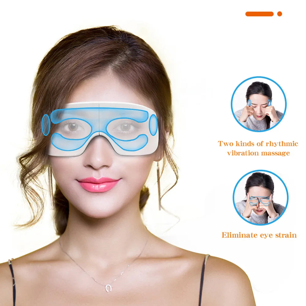 Smart Foldable Eye Massager with Hot Compress & Music – Electric Eye Care Device