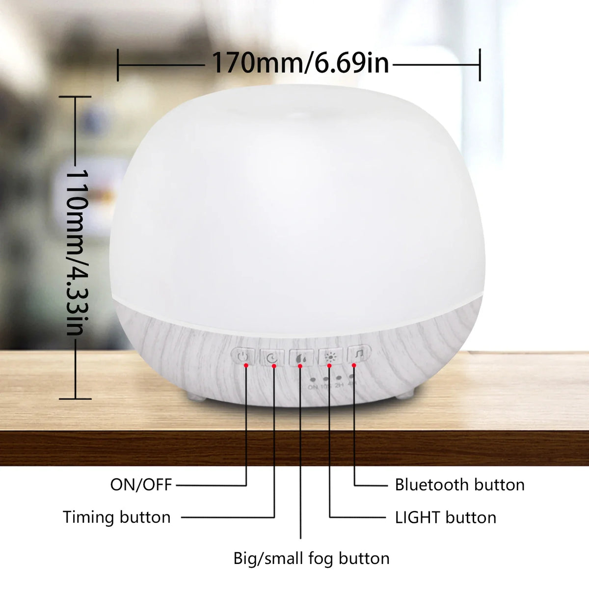 Smart WiFi 500ml Aromatherapy Diffuser – Tuya, Alexa & Google Home Compatible, 7 LED Colours