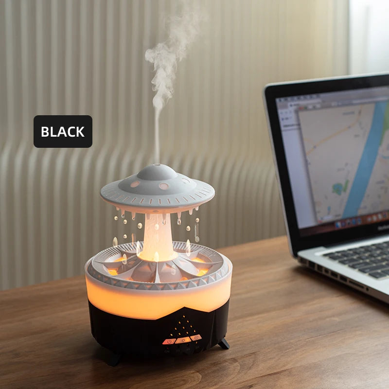 UFO Raindrop Aroma Diffuser – Remote Control, 7 Colour Lights & Essential Oil Humidifier