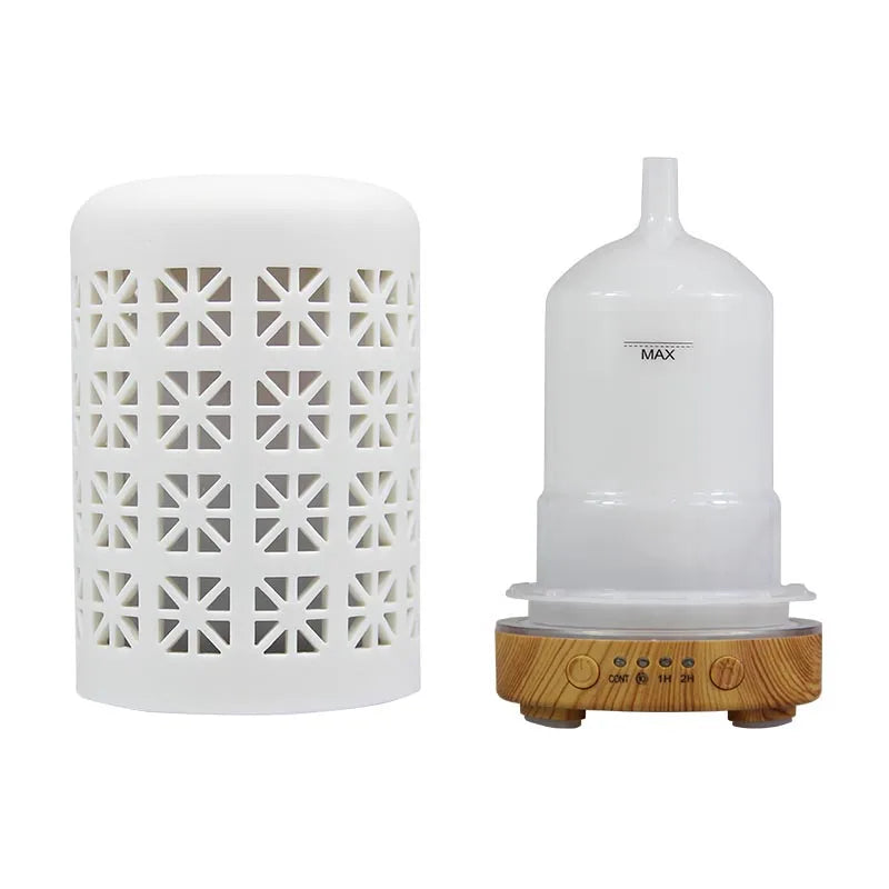 Ceramic Ultrasonic Aroma Diffuser – Timer Function, LED Lights & Essential Oil Diffuser