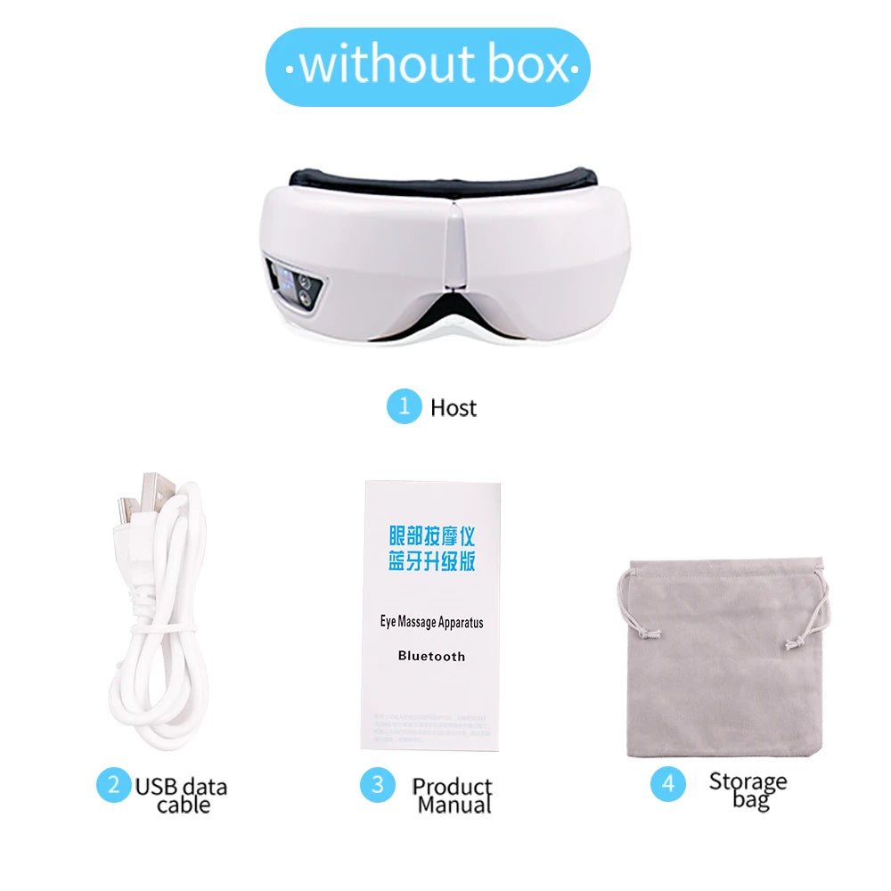 6D Smart Vibration Eye Massager – Airbag Compression, Bluetooth Music & Sleep Mask