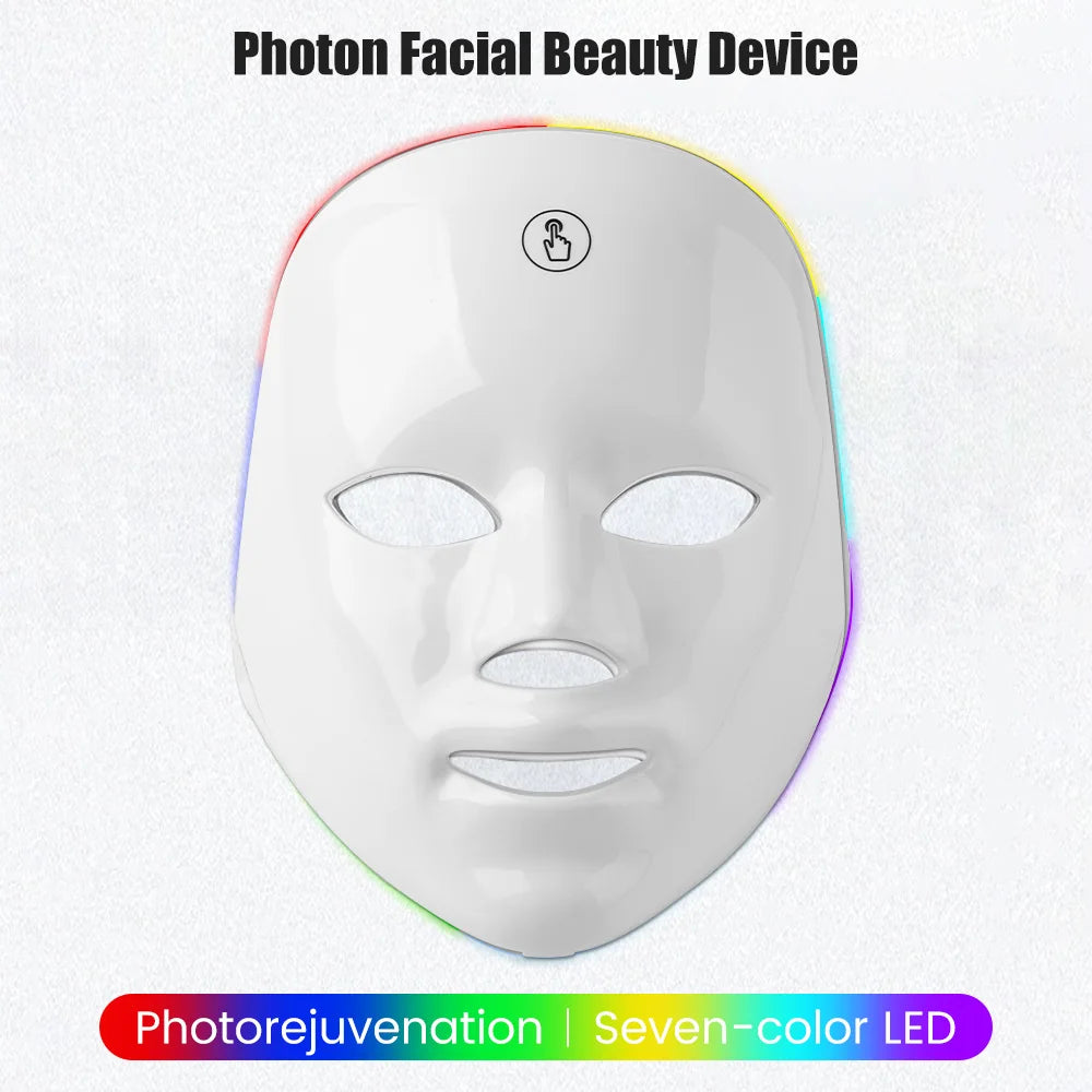 7-in-1 Colour LED Facial Skin Care Mask – Red Light Therapy for Lifting & Whitening