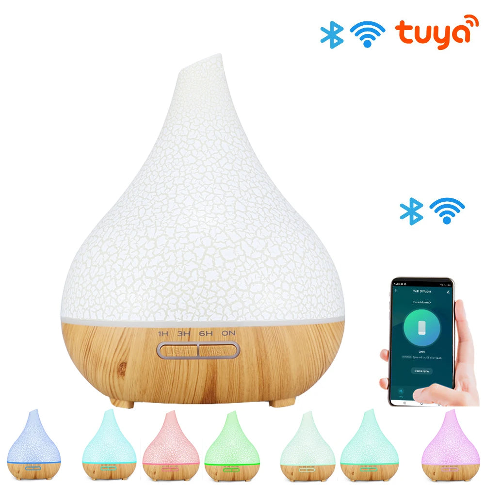 Tuya WiFi Smart Aroma Diffuser – Works with Google Home & Alexa, Ultrasonic Humidifier