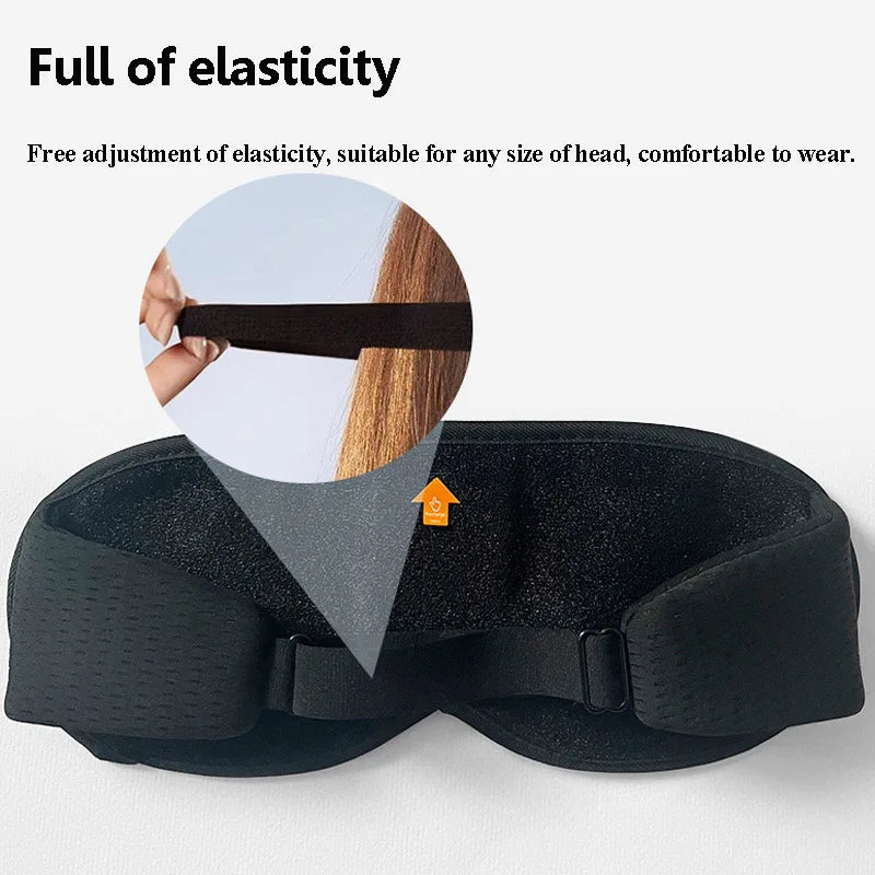 3D Wireless Sleeping Headphones Blindfold Soft Washable Bluetooth5.4 Music Headset Eyemask Handsfree Call Earphones Adjustable