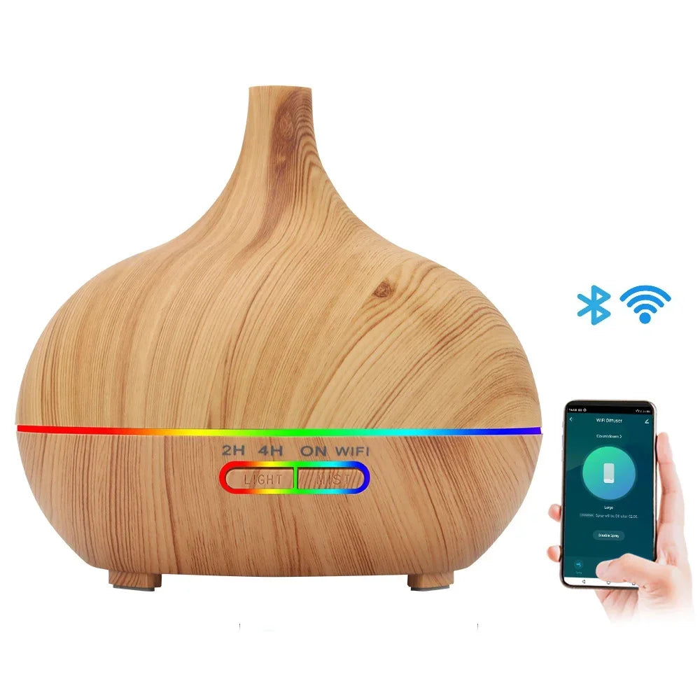 Smart WiFi 500ml Aromatherapy Diffuser – Tuya App, Alexa & Google Home, 7 LED Colours