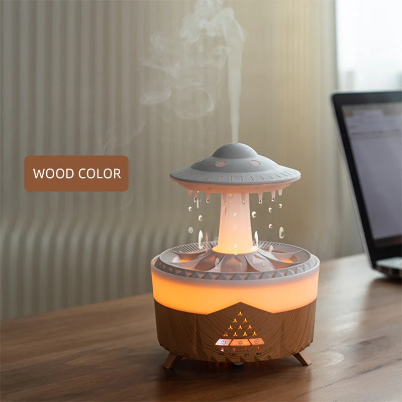UFO Raindrop Aroma Diffuser – Remote Control, 7 Colour Lights & Essential Oil Humidifier