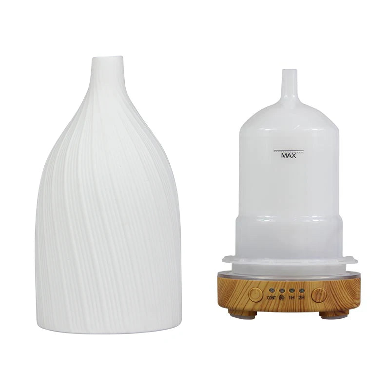 Ceramic Ultrasonic Aroma Diffuser – Timer Function, LED Lights & Essential Oil Diffuser