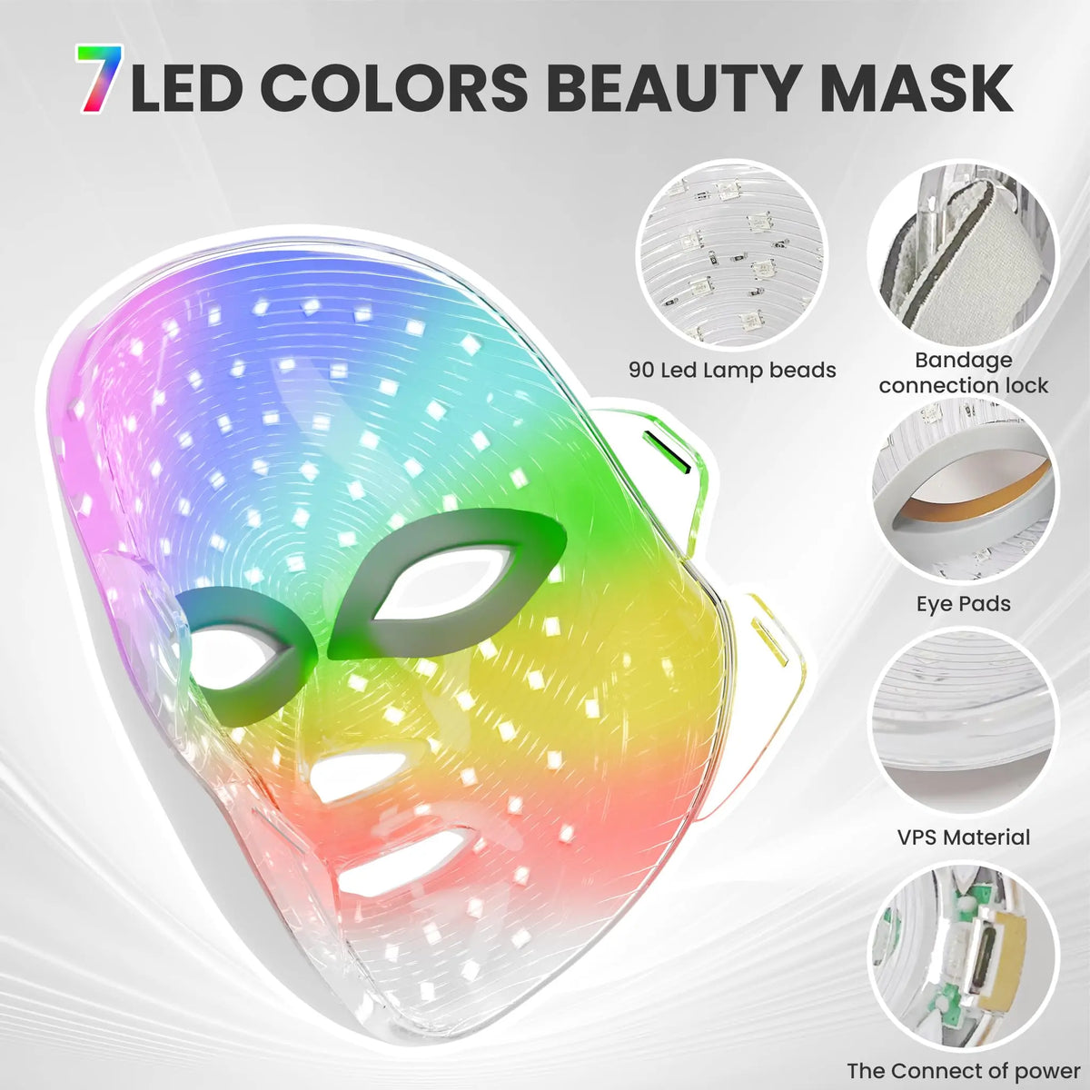 7-in-1 Colour LED Facial Skin Care Mask – Red Light Therapy for Lifting & Whitening