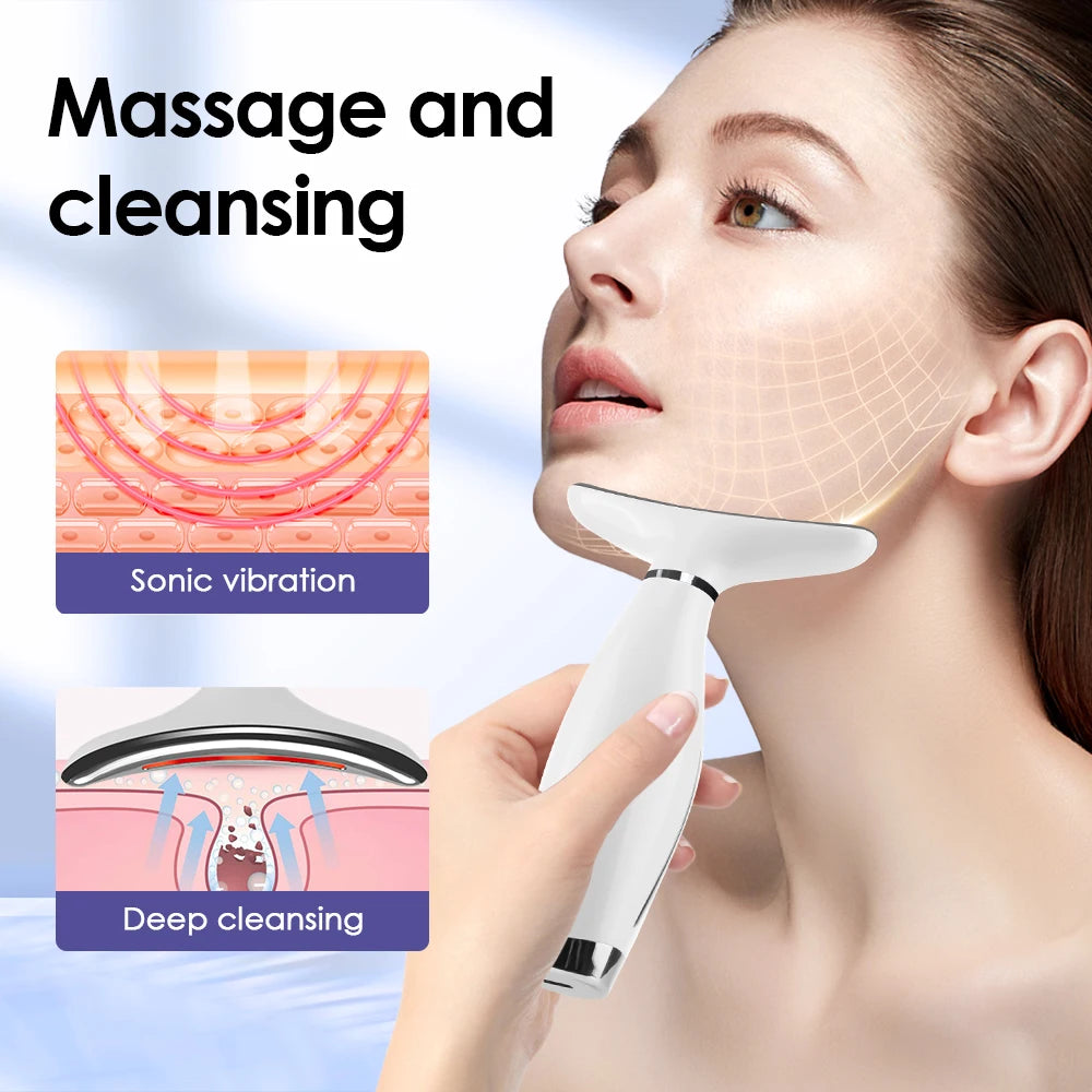 7-Colour Light Neck & Face Beauty Device – Skin Tightening, Double Chin & Anti-Wrinkle