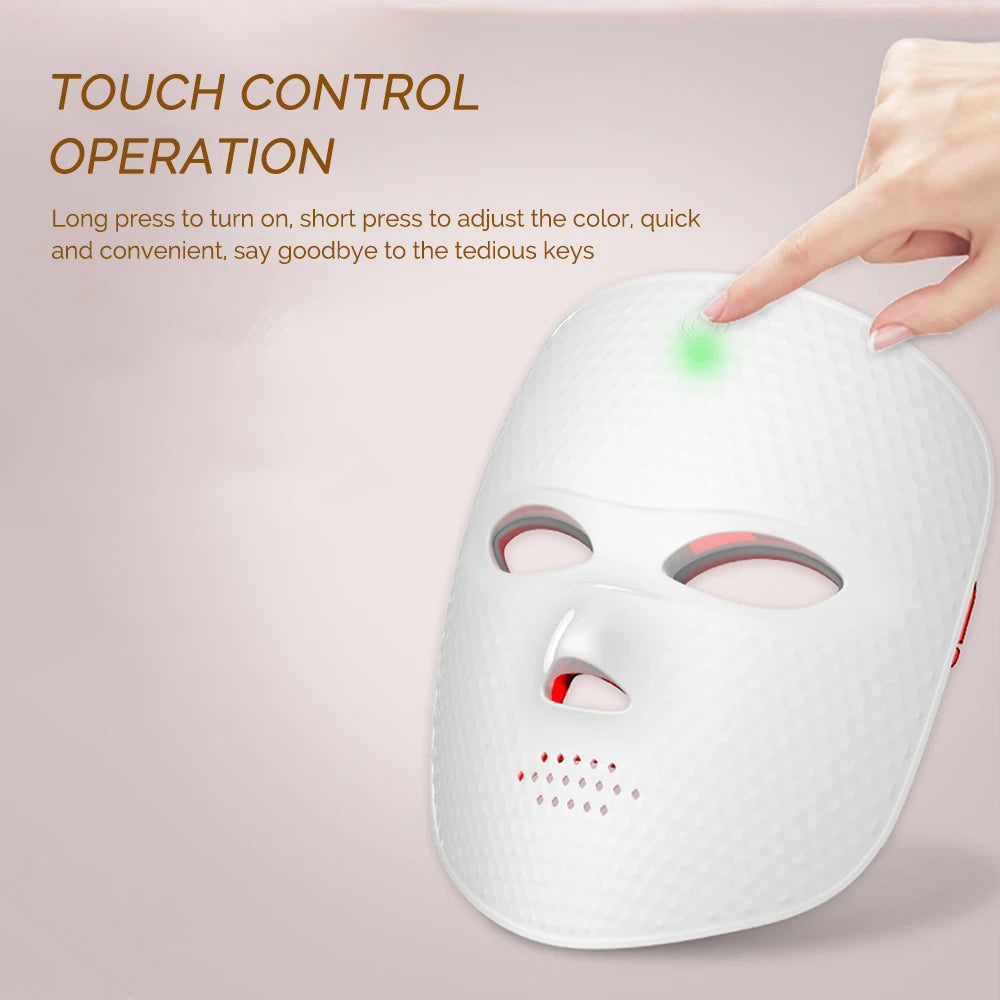 Wireless 7-Colour LED Face & Neck Mask – Photon Anti-Ageing & Skin Rejuvenation