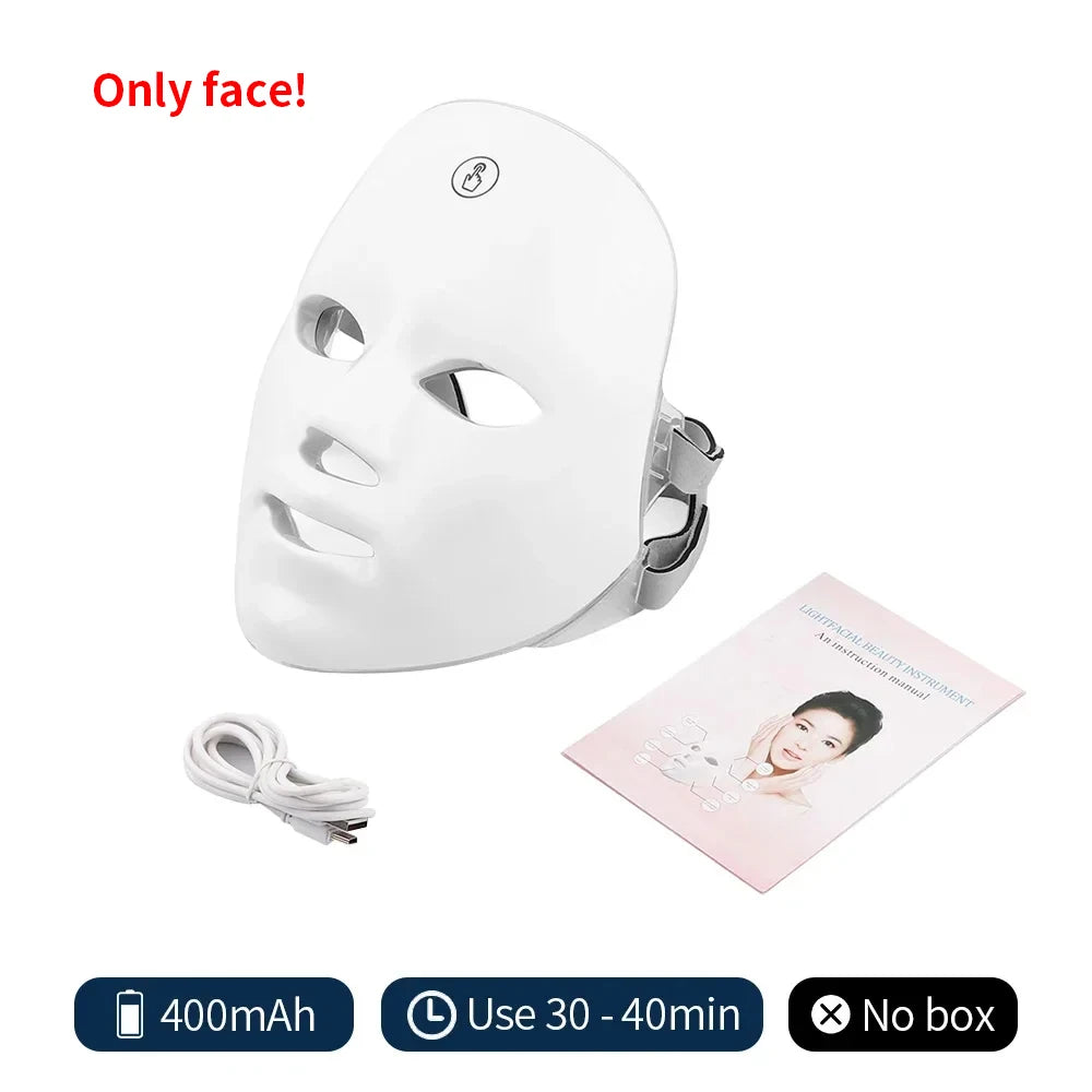 Wireless 7-Colour LED Face Mask – Photon Skin Firming, Anti-Ageing & Rejuvenation