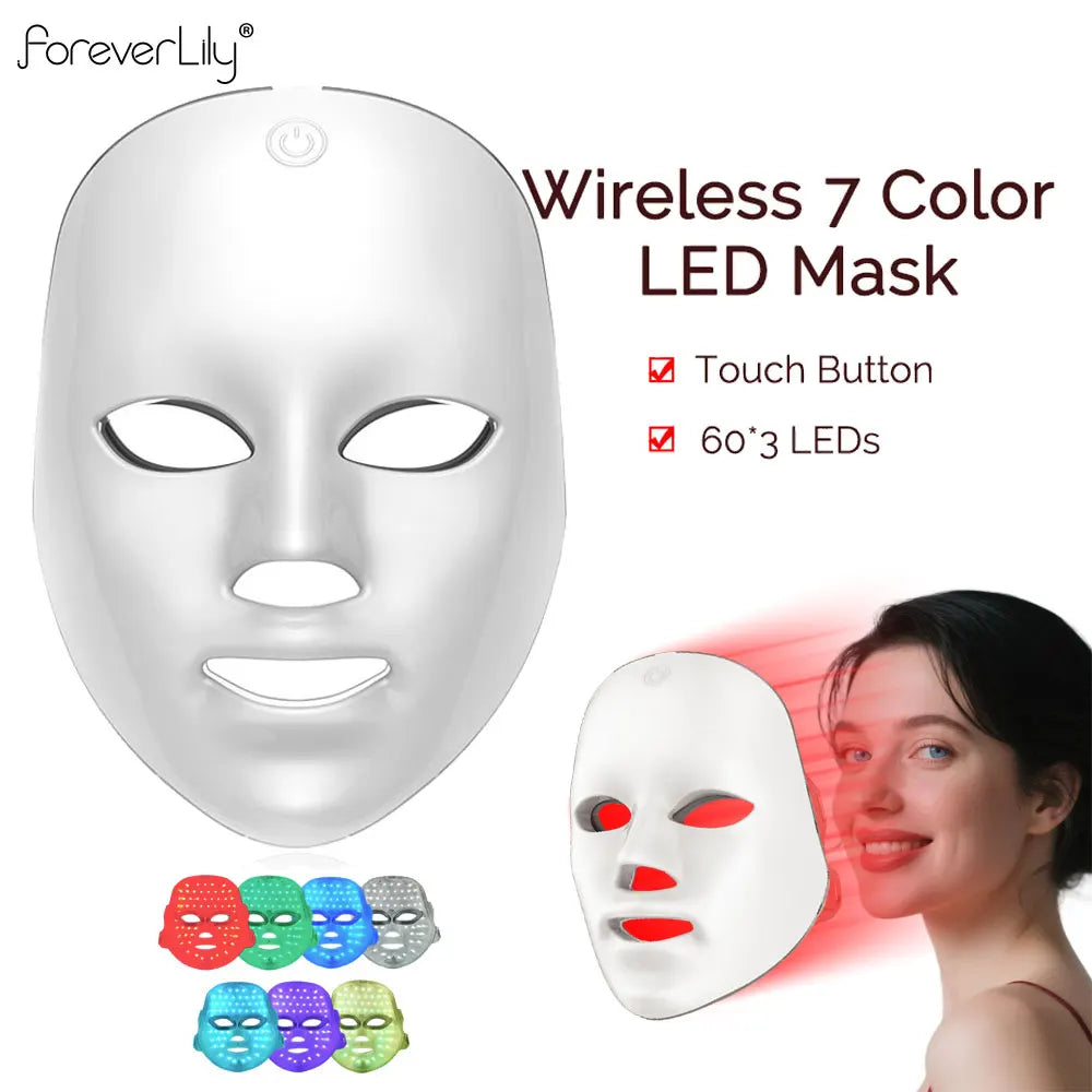 Wireless 7-Colour LED Face Mask – Photon Skin Firming, Anti-Ageing & Rejuvenation