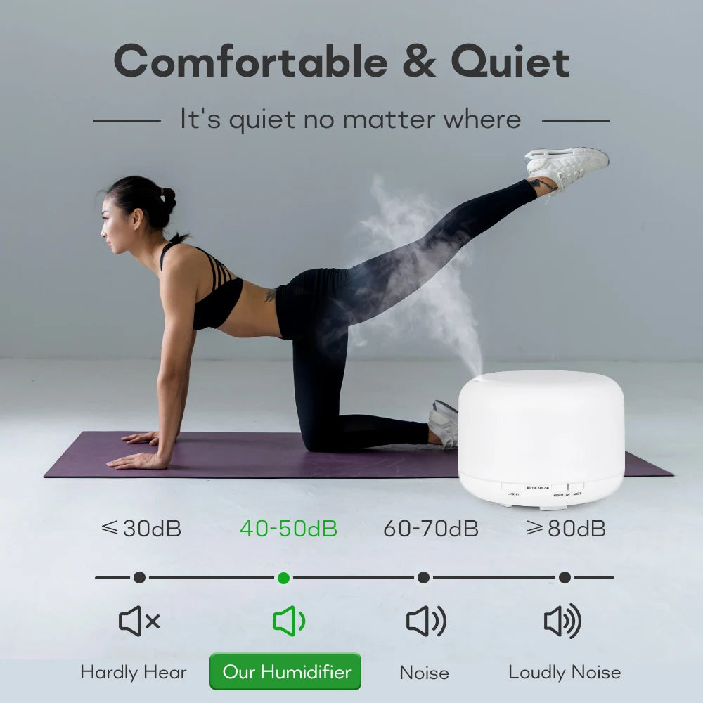 Essential Oil Diffuser & Air Humidifier – 300ml / 500ml / 1000ml with Remote Control & LED Lights
