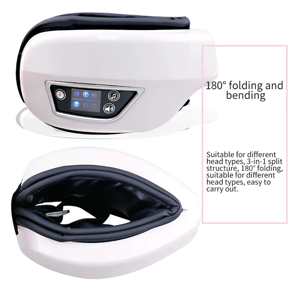 6D Smart Vibration Eye Massager – Airbag Compression, Bluetooth Music & Sleep Mask