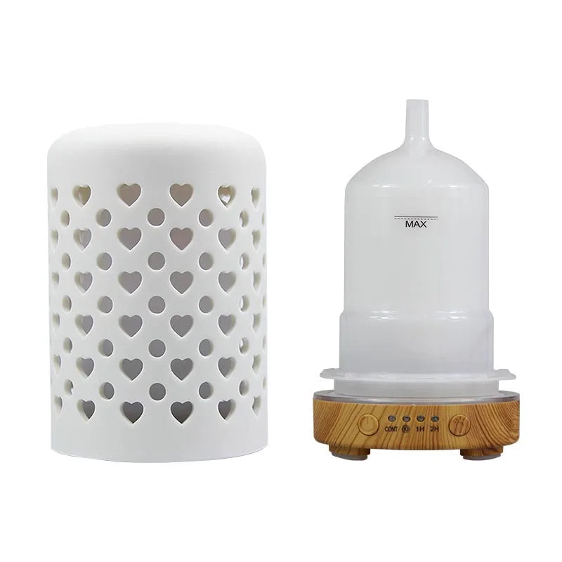 Ceramic Ultrasonic Aroma Diffuser – Timer Function, LED Lights & Essential Oil Diffuser