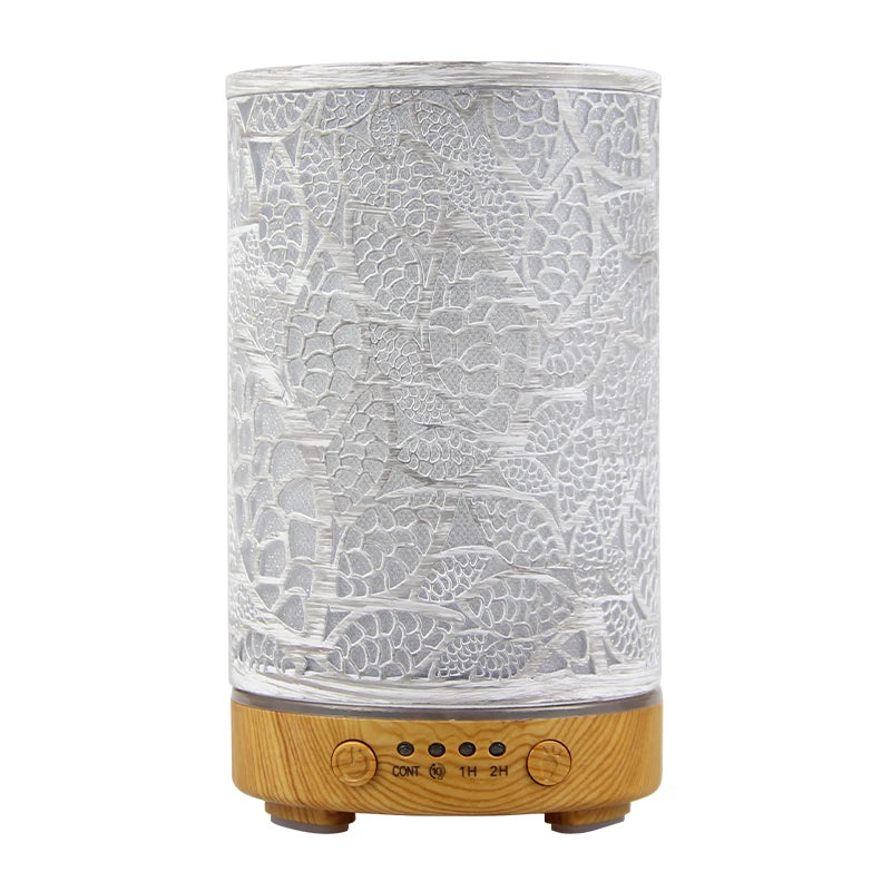 100ml Hollow Ultrasonic Essential Oil Diffuser – Timer & LED Light for Home Aromatherapy