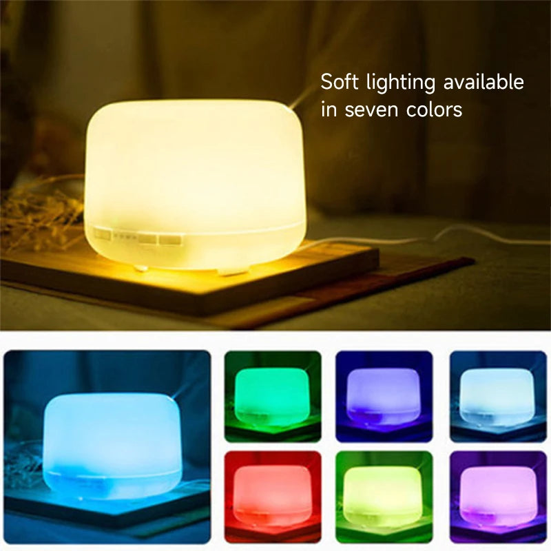 500ml Ultrasonic Aroma Diffuser – Remote Control, LED Night Lights & Essential Oil Humidifier