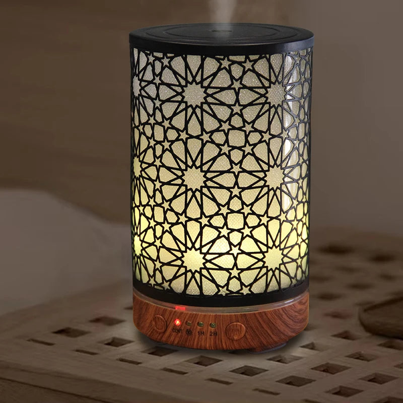 100ml Hollow Ultrasonic Essential Oil Diffuser – Timer & LED Light for Home Aromatherapy