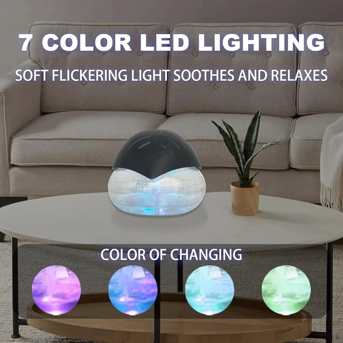 Water-Based Air Purifier & Aroma Diffuser – Essential Oil Diffuser with 7 LED Night Light