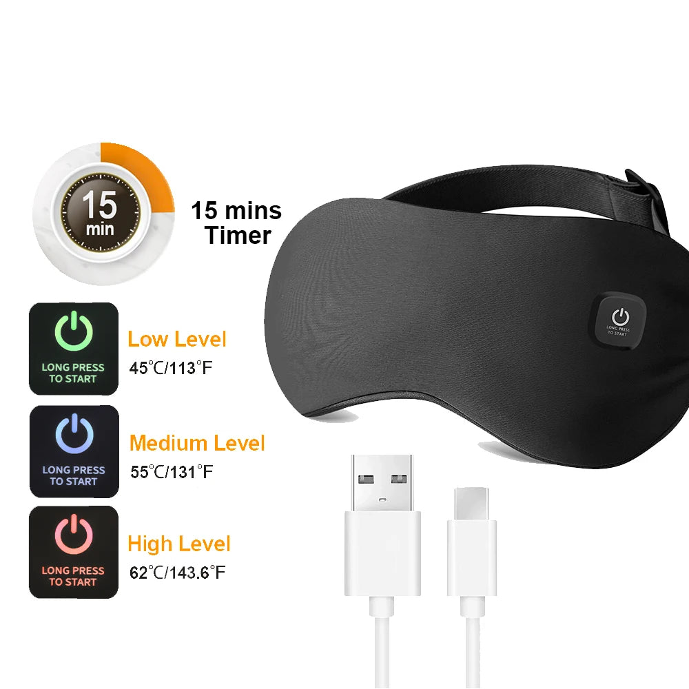 Smart Electric Eye Massager – Heat Compress & Music for Eye Fatigue & Sleep