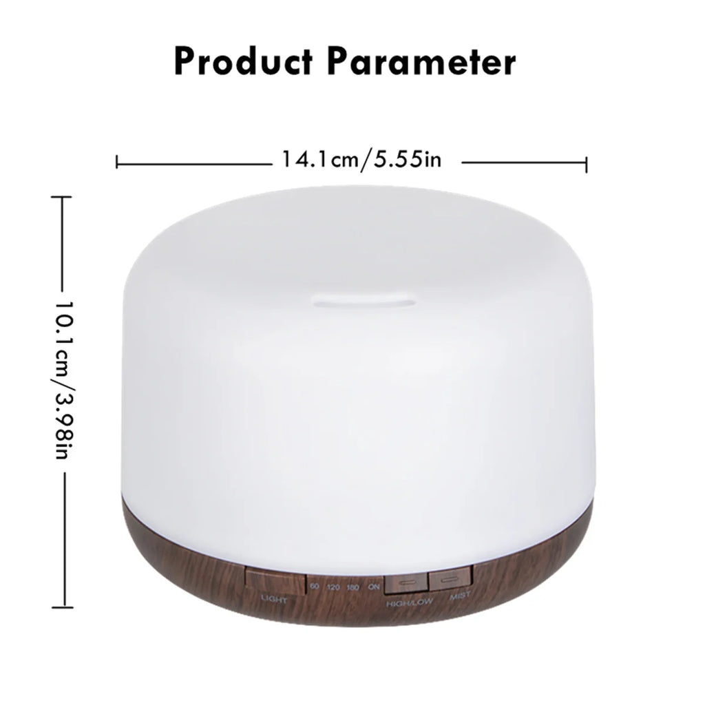 Mini Wood Grain USB Aroma Diffuser – Essential Oil Humidifier with Colourful Night Lights