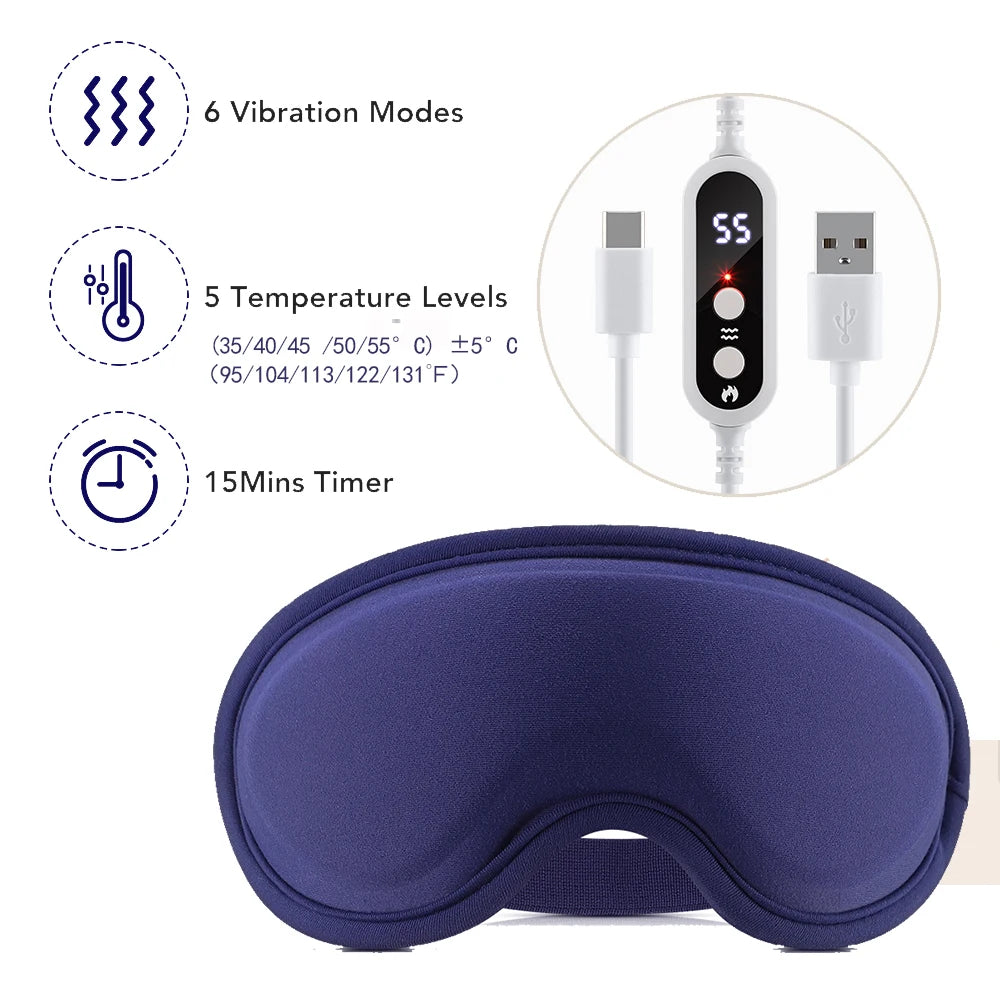 Smart Foldable Eye Massager with Hot Compress & Music – Electric Eye Care Device