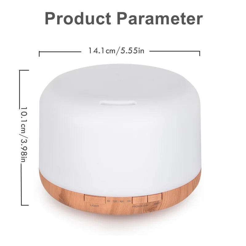 Mini Wood Grain USB Aroma Diffuser – Essential Oil Humidifier with Colourful Night Lights