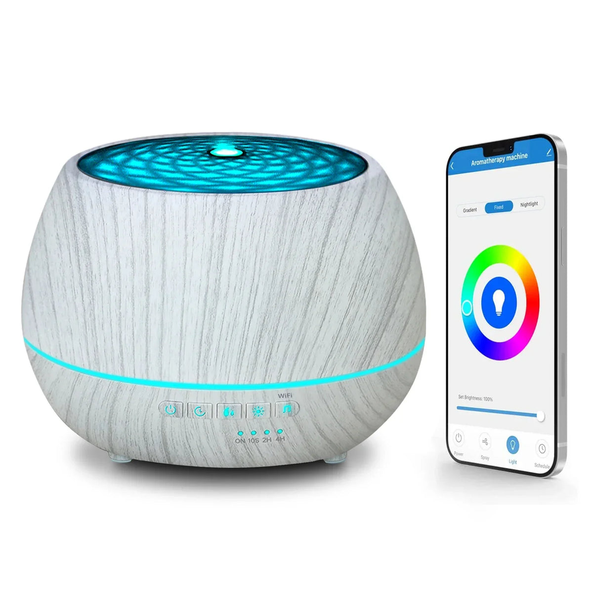 Smart WiFi 500ml Aromatherapy Diffuser – Tuya, Alexa & Google Home Compatible, 7 LED Colours