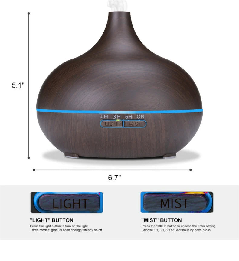 Ultrasonic Cool Mist Onion Humidifier Remote Control Oil Diffuser Colorful LED Air Humidifier for Household