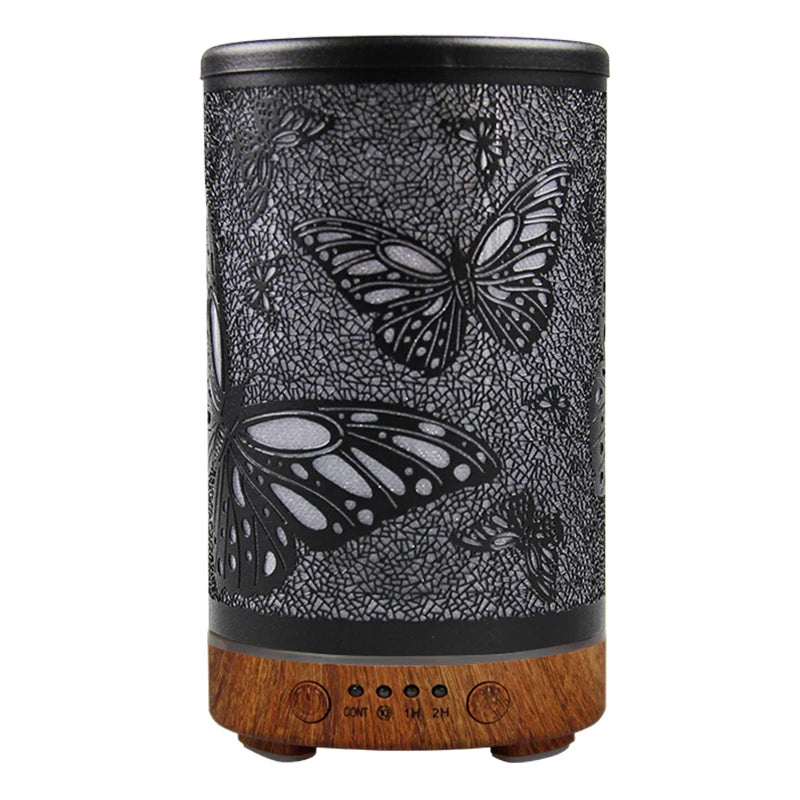 100ml Scent Diffuser Timing Function Ultrasonic Air Humidifier Hollow Butterfly Smart Home Appliances with LED Night Lights
