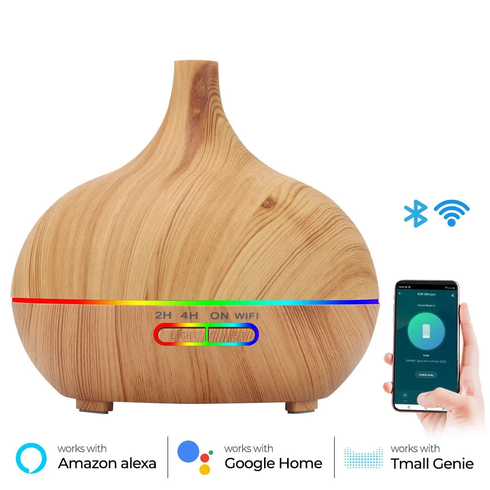 Tuya WiFi Smart Aroma Diffuser – Works with Google Home & Alexa, Ultrasonic Humidifier