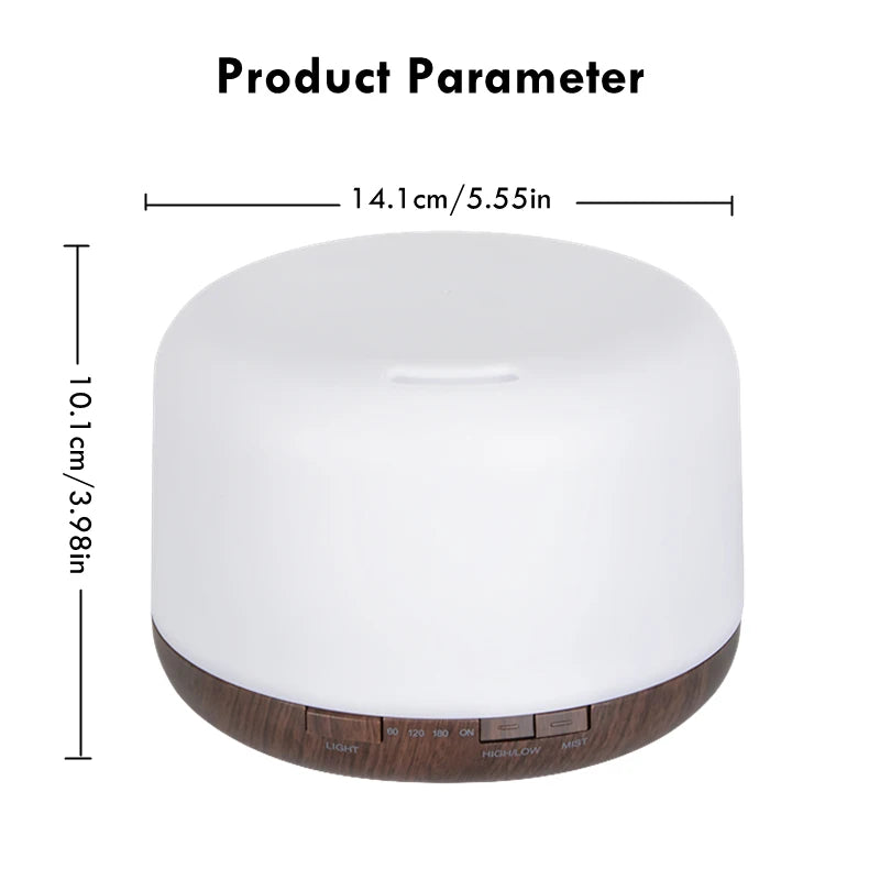 Mini Wood Grain USB Aroma Diffuser – Essential Oil Humidifier with Colourful Night Lights