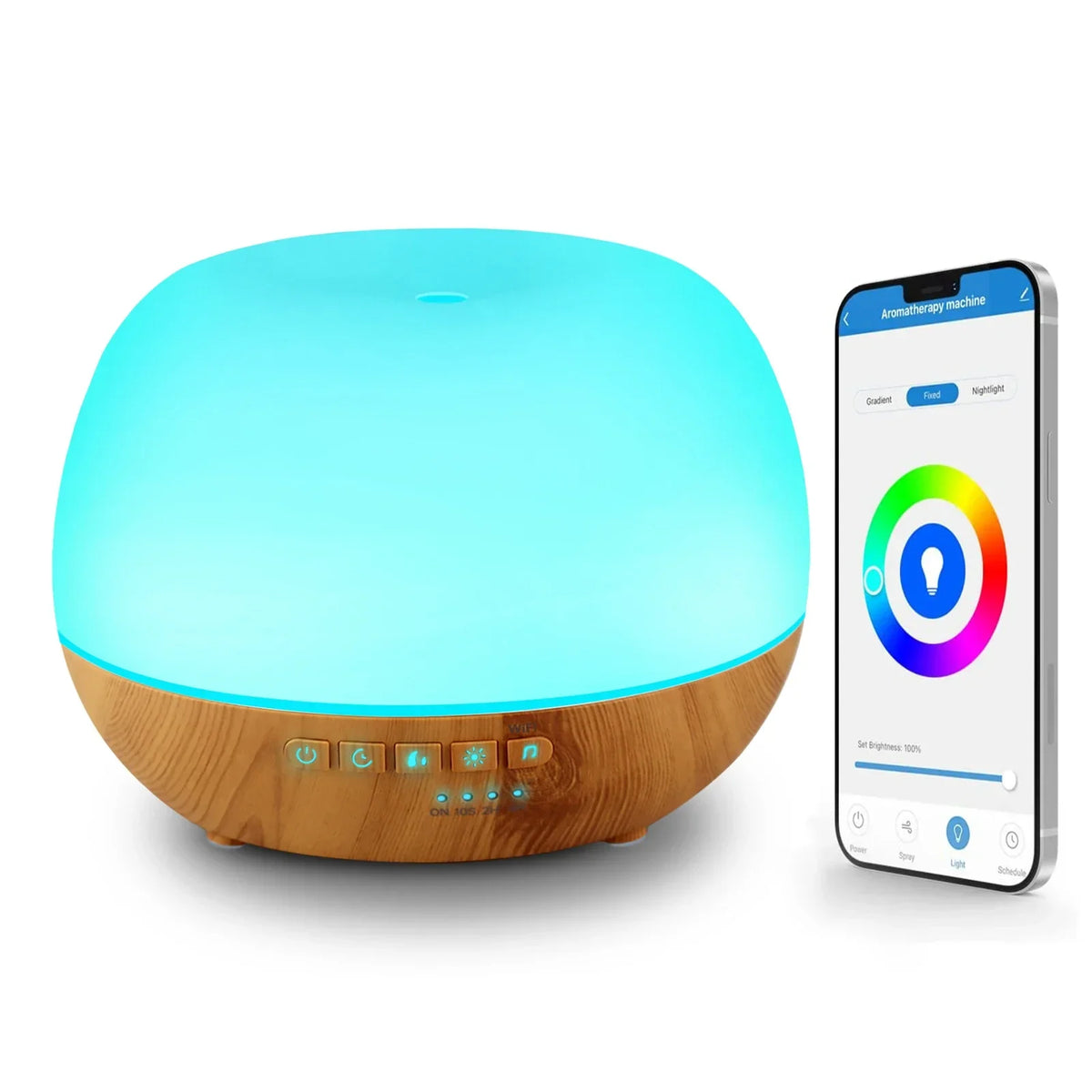 Smart WiFi 500ml Aromatherapy Diffuser – Tuya App, Alexa & Google Home, 7 LED Colours