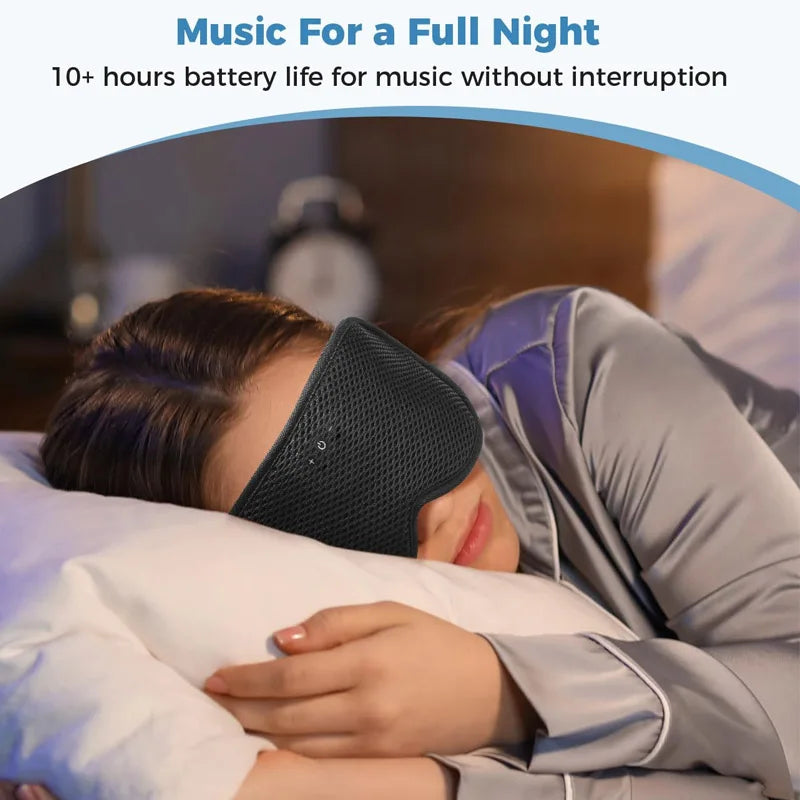 3D Wireless Sleeping Headphones Blindfold Soft Washable Bluetooth5.4 Music Headset Eyemask Handsfree Call Earphones Adjustable