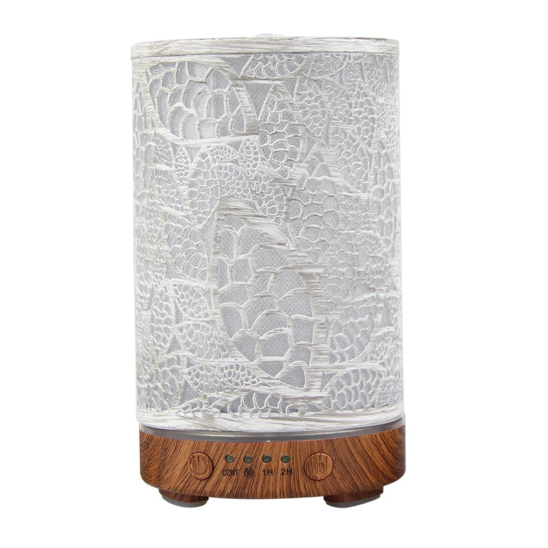 100ml Hollow Ultrasonic Essential Oil Diffuser – Timer & LED Light for Home Aromatherapy