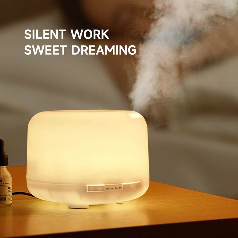 500ml Ultrasonic Aroma Diffuser – Remote Control & LED Night Lights Essential Oil Humidifier