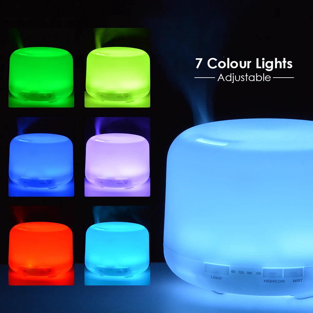 Essential Oil Diffuser & Air Humidifier – 300ml / 500ml / 1000ml with Remote Control & LED Lights