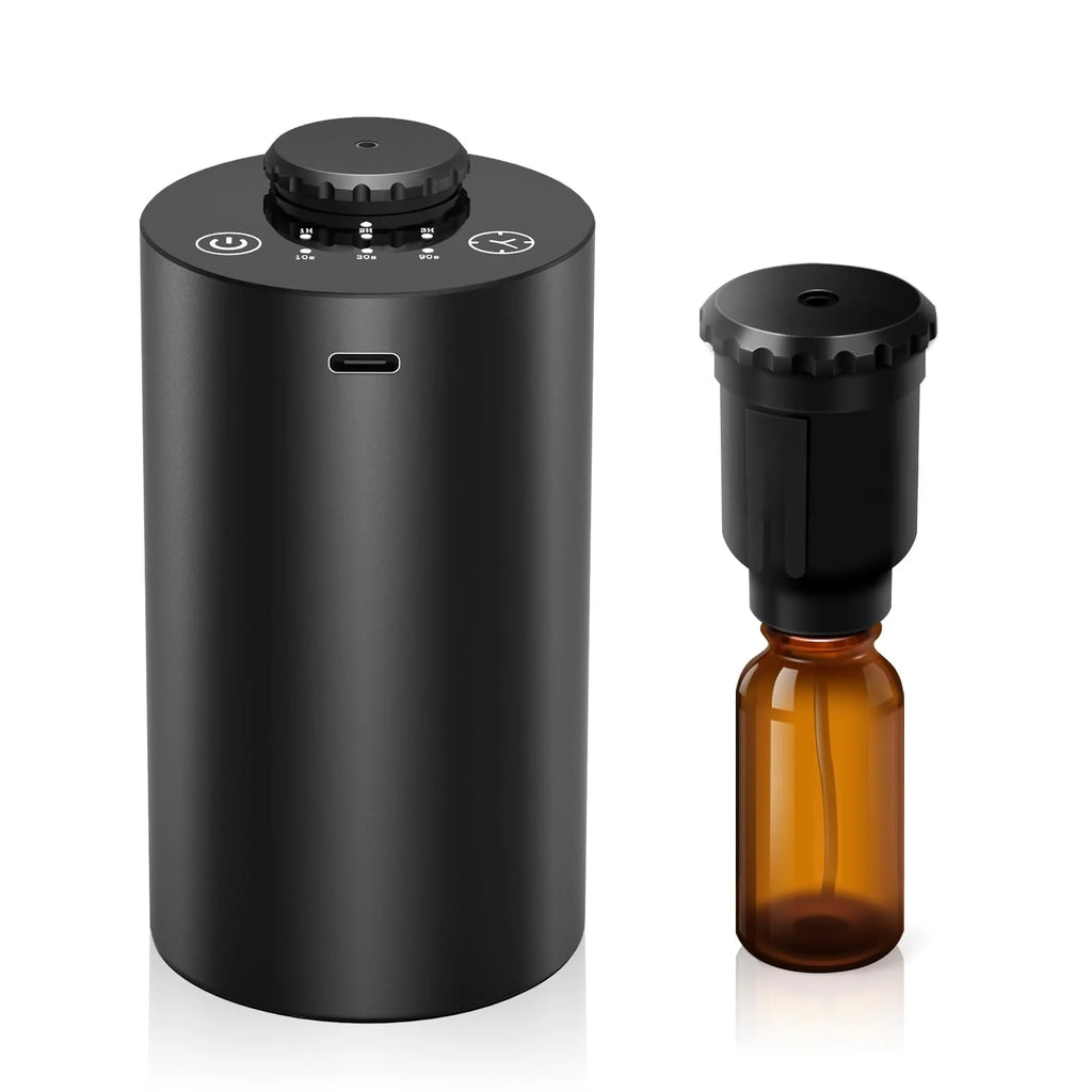 Waterless Cordless Essential Oil Diffuser – Battery Operated, 3 Mist Levels for Car & Home